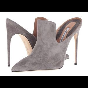 Brian Atwood Grey Liason Suede Heels